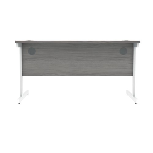Polaris Rectangular Single Upright Cantilever Desk 1400x800x730mm Alaskan Grey Oak/White KF822000 VOW