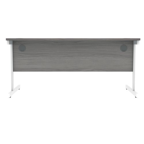 Polaris Rectangular Single Upright Cantilever Desk 1600x800x730mm Alaskan Grey Oak/White KF822010 VOW
