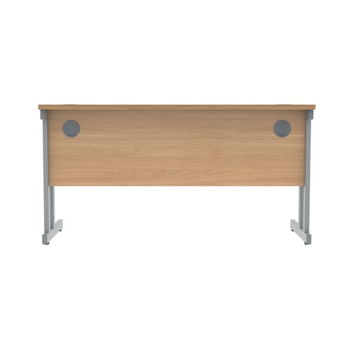 Polaris Rectangular Double Upright Cantilever Desk 1400x600x730mm Norwegian Beech/Silver KF822030 VOW