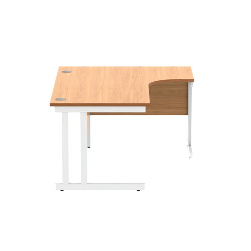Polaris Right Hand Radial DU Cantilever Desk 1600x1200x730mm Norwegian Beech/White KF822170