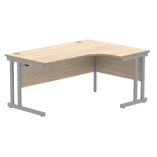 Polaris Right Hand Radial DU Cantilever Desk 1600x1200x730mm Canadian Oak/Silver KF822250