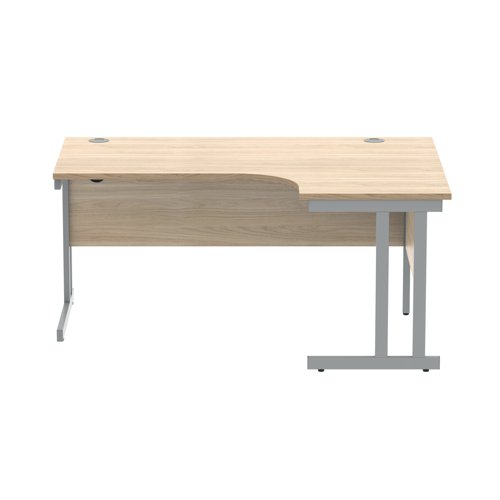 Polaris Right Hand Radial DU Cantilever Desk 1600x1200x730mm Canadian Oak/Silver KF822250 VOW