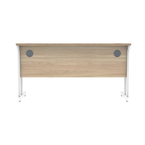Polaris Rectangular Double Upright Cantilever Desk 1400x600x730mm Canadian Oak/White KF822270 VOW
