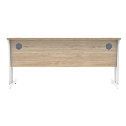 Polaris Rectangular Double Upright Cantilever Desk 1600x600x730mm Canadian Oak/White KF822280 VOW