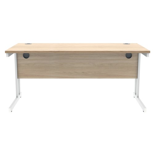 Polaris Rectangular Double Upright Cantilever Desk 1600x800x730mm Canadian Oak/White KF822310