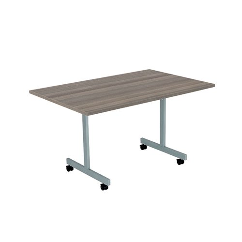 Jemini Rectangular Tilting Table 1200x800x730mm Grey Oak/Silver KF822421