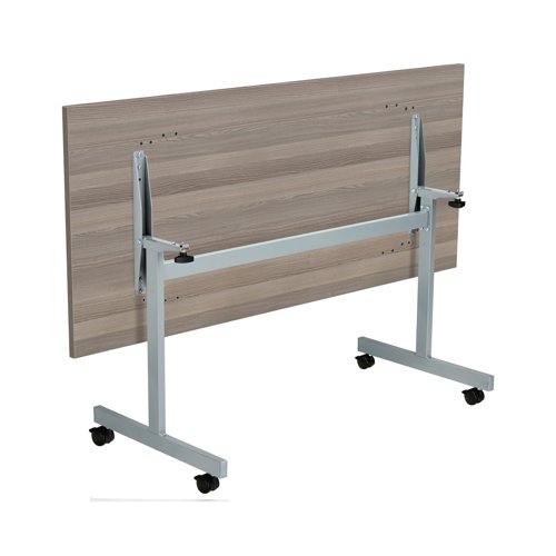 Jemini Rectangular Tilting Table 1600x700x730mm Grey Oak/Silver KF822451