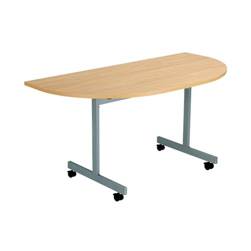 Jemini D-End Tilt Table 1400x700x720mm Nova Oak/Silver KF822455 - KF822455