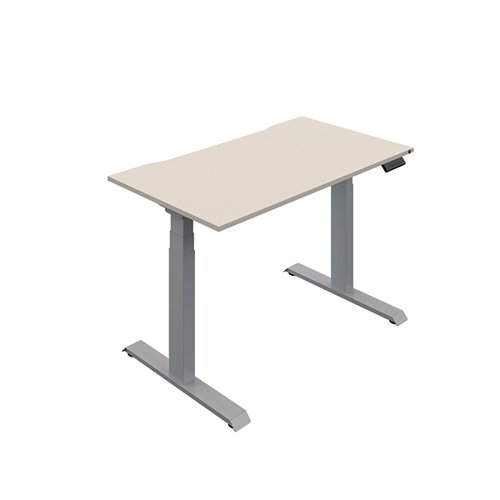 Okoform Dual Motor Sit/Stand Heated Desk 1800x800x645-1305mm White/Silver KF822464 Office Desks KF822464