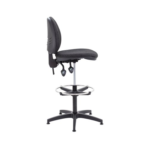 Jemini Medium Back Draughtsman Chair with Adjustable D-Kit Charcoal KF822471