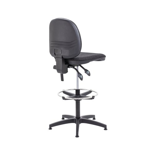 Jemini Medium Back Draughtsman Chair with Adjustable D-Kit Charcoal KF822471 | KF822471 | VOW