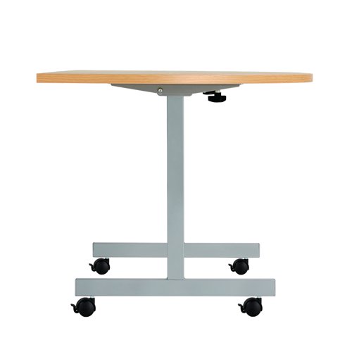 Jemini D-End Tilt Table 1600x800x720mm Beech/Silver KF822479 - KF822479