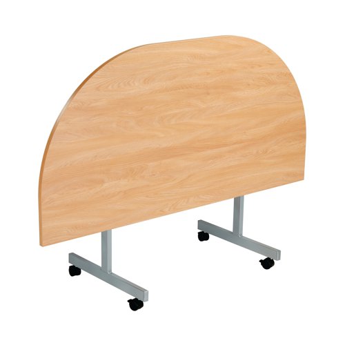 Jemini D-End Tilt Table 1600x800x720mm Beech/Silver KF822479 - KF822479