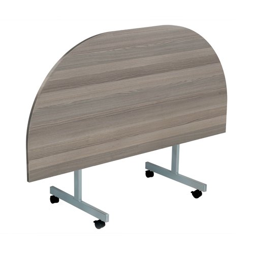 Jemini D-End Tilt Table 1600x800x720mm Grey Oak/Silver KF822493 - KF822493