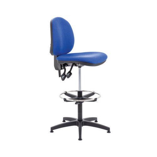 Jemini Medium Back Draughtsman Chair with Adjustable D-Kit Royal Blue KF822501