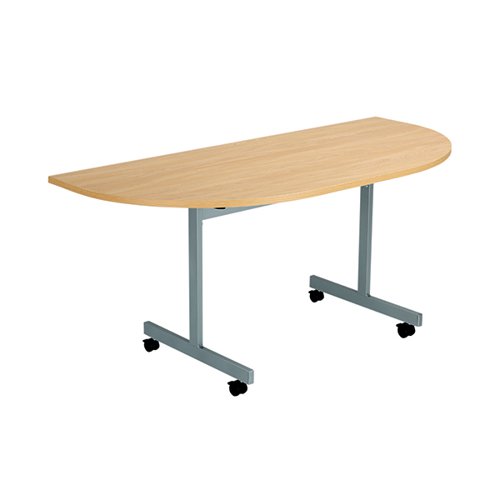 Jemini D-End Tilt Table 1600x800x720mm Nova Oak/Silver KF822516 - KF822516