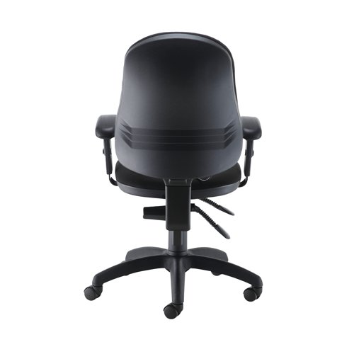 This sturdy posture chair provides comfort without the hefty price tag. The best in ergonomic chairs, it is physio-approved and offers the benefits of a Permanent Contact Back (PCB) mechanism with an inflatable lumbar support and adjustable arms. The curved foam back offers full contact and comfort for up to 8 hours for users up to 115 kg.