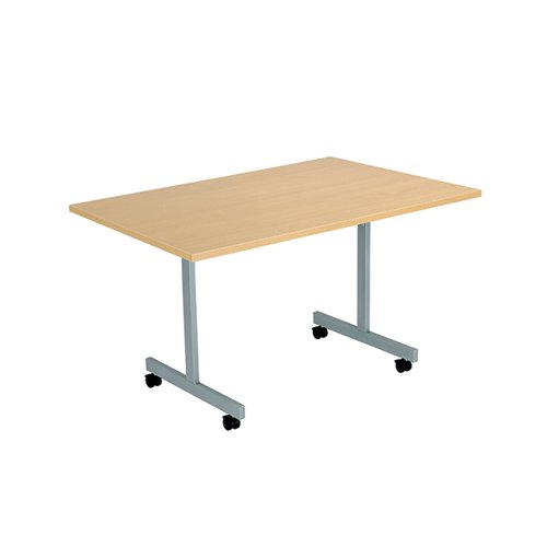 Jemini Rectangular Tilting Table 1200x800x730mm Nova Oak/Silver KF822632