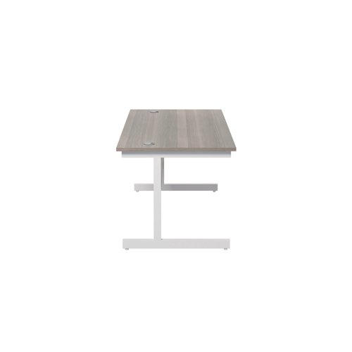 Jemini Single Upright Rectangular Desk 1200x800x730mm Grey Oak/White KF822641