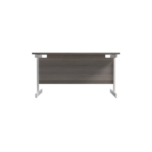 Jemini Single Upright Rectangular Desk 1400x800x730mm Grey Oak/White KF822661