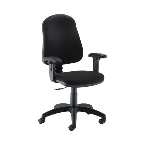 Jemini Teme Mid Back Single Lever Chair Adjustable Arms Black KF822752