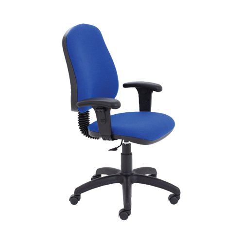 Jemini Teme Medium Back Chair with Adjustable Arms 640x640x1010-1140mm Royal Blue KF822769