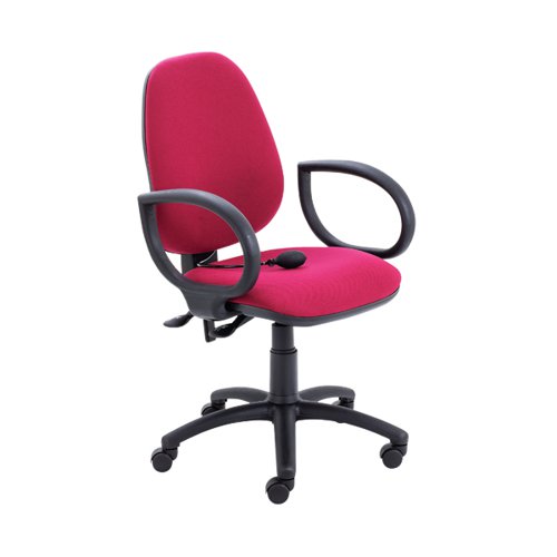 Jemini Intro High Back Posture Chair with Fixed Arms 640x640x990-1160mm Claret KF822790