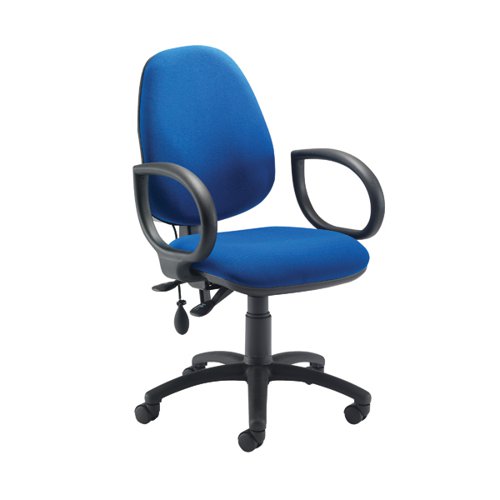 Jemini Intro High Back Posture Chair with Fixed Arms 640x640x990-1160mm Royal Blue KF822813