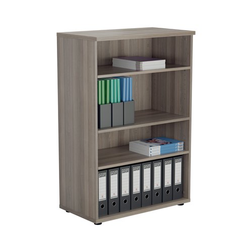 This Jemini Bookcase provides a convenient storage solution for organised office filing. Complete with one shelf, this bookcase is suitable for filing and storing lever arch and box files. The bookcase measures 800 x 450 x 1200mm and comes in a grey oak finish to complement the Jemini furniture range.