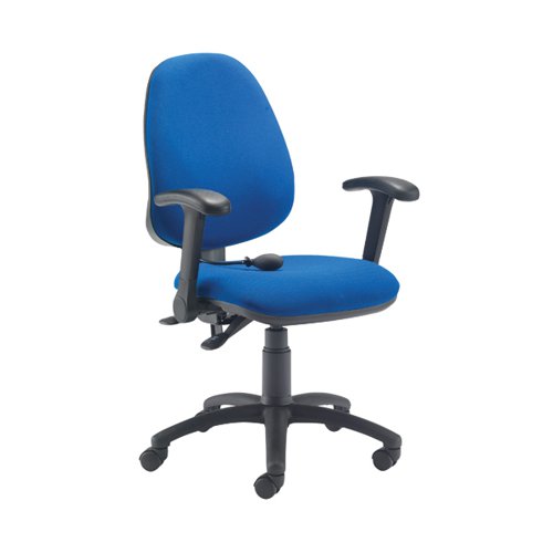 Jemini Intro High Back Posture Chair with Folding Arms 640x640x990-1160mm Royal Blue KF822868