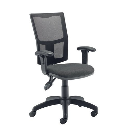 Jemini Medway High Mesh Back Operator Chair Adjustable Arms Charcoal KF822943