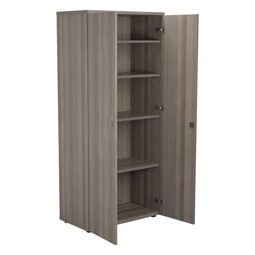 Jemini Wooden Cupboard 800x450x1800mm Grey Oak KF822951 - KF822951