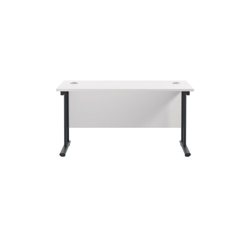 Jemini Rectangular Double Upright Cantilever Desk 1200x600x730mm White ...