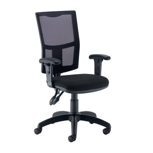 Jemini Medway High Mesh Back Operator Chair Adjustable Arms Black KF823018