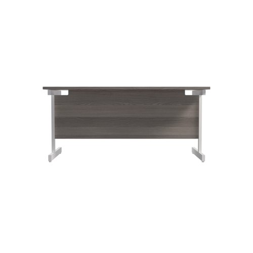 Jemini Single Upright Rectangular Desk 1600x800x730mm Grey Oak/White KF823278