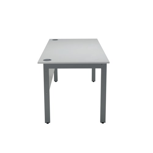 Serrion Rectangular Goal Post Desk 1500x800x730mm White/Silver KF823346 - KF823346