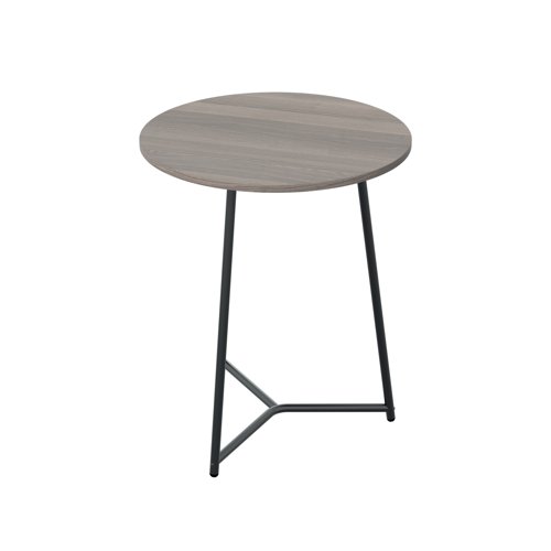 KF823452 | The Jemini Trinity mid table is ideal for breakout areas or collaborative working spaces. The stylish table with circular top and metal legs is ideal for any office space, breakout area.