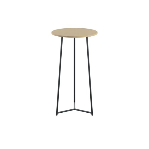 The Jemini Trinity high table is ideal for canteen spaces or for use as an additional working space. The stylish table with circular top and metal legs is ideal for any office space, breakout area.