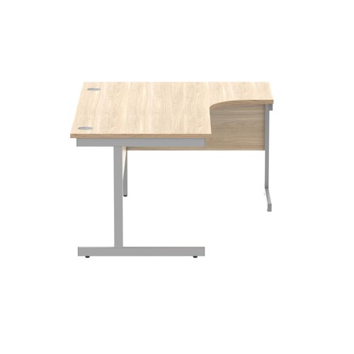 Astin Radial Right Hand SU Cantilever Desk 1600x1200x730mm Canadian Oak/Silver KF824138 - KF824138