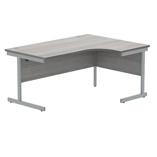 Astin Radial Right Hand SU Cantilever Desk 1600x1200x730mm Alaskan Grey Oak/Silver KF824213