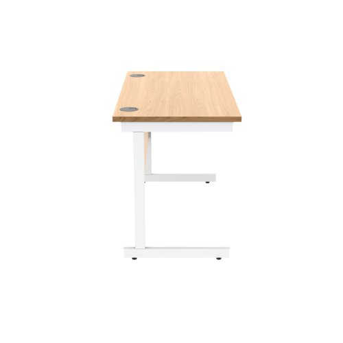 Astin Rectangular Single Upright Cantilever Desk 1200x600x730 Norwegian Beech/Arctic White KF824305