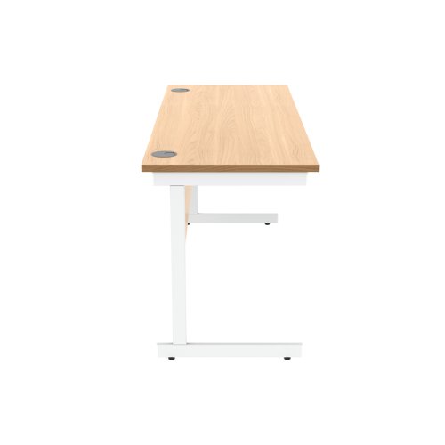 Astin Rectangular Single Upright Cantilever Desk 1600x600x730 Norwegian Beech/Arctic White KF824329