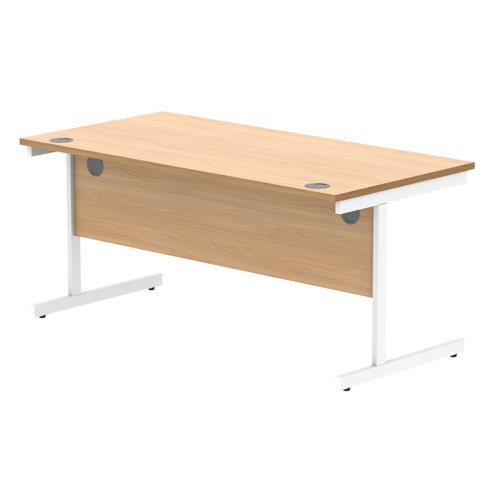 Astin Rectangular Single Upright Cantilever Desk 1600x800x730 Norwegian Beech/Arctic White KF824350