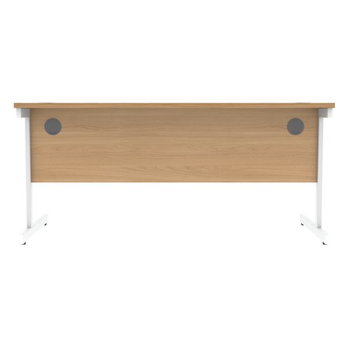 Astin Rectangular Single Upright Cantilever Desk 1600x800x730 Norwegian Beech/Arctic White KF824350