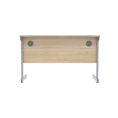 Astin Rectangular Single Upright Cantilever Desk 1200x600x730mm Canadian Oak/Silver KF824367