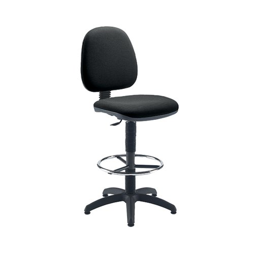 Jemini Medium Back Draughtsman Chair 600x600x855-985mm Charcoal KF838253