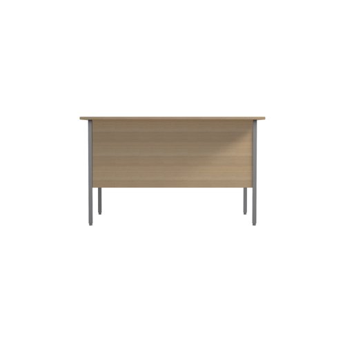 This 4 Leg desk from the Serrion range features an 18mm thick desktop with sturdy metal legs. The simple design is suitable for use at home or in the office. The desk has a contemporary Ferrera Oak finish and comes with a modesty panel included as standard. This desk measures 1200x750x730mm.