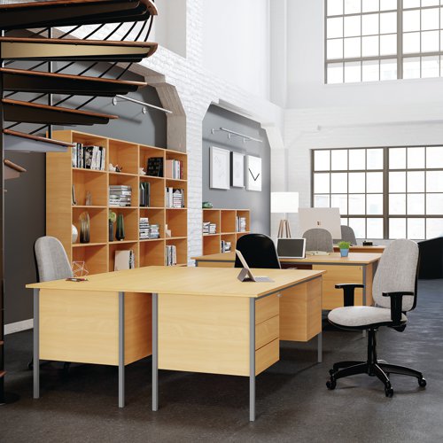 This 4 Leg desk from the Serrion range features a simple and contemporary finish that is ideal for use at home or in the office. The rectangular design allows for multiple desk configurations to set up your office in a way that works for you. This desk features an 18mm thick desktop with sturdy metal legs and a modesty panel included as standard.
