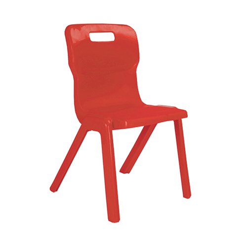 Titan One Piece Classroom Chair 480x486x799mm Red (Pack of 10) KF838699 - KF838699