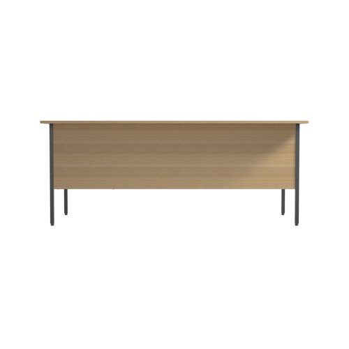 This 4 Leg desk from the Serrion range features an 18mm thick desktop with sturdy metal legs. The simple design is suitable for use at home or in the office. The desk comes with a modesty panel and one two drawer lockable pedestal included as standard. Cable ports are not included. This desk measures 1800x750x730mm.